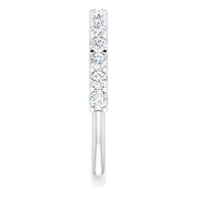 0.75 ct. Round Cut Diamond Shared Prong Wedding Band-in 14K/18K White, Yellow, Rose Gold and Platinum - Christmas Jewelry Gift -VIRABYANI