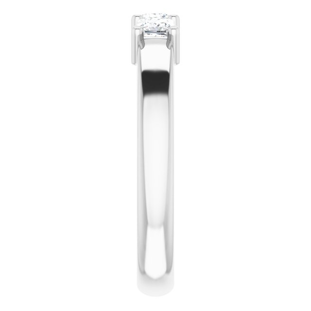 0.54 ct. Prong Set Princess Cut Diamond 3 Stone Wedding Band-in 14K/18K White, Yellow, Rose Gold and Platinum - Christmas Jewelry Gift -VIRABYANI