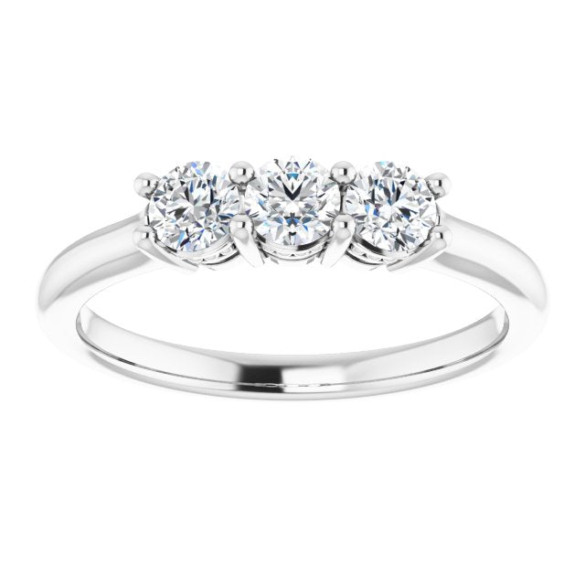 0.50 ct. Round Cut Diamond Wedding Band 3 Stone Anniversary Ring-VIRABYANI