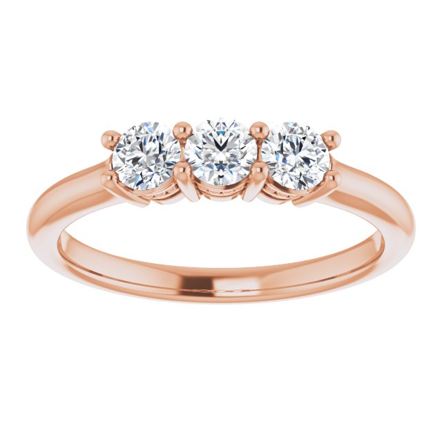 0.50 ct. Round Cut Diamond Wedding Band 3 Stone Anniversary Ring-VIRABYANI