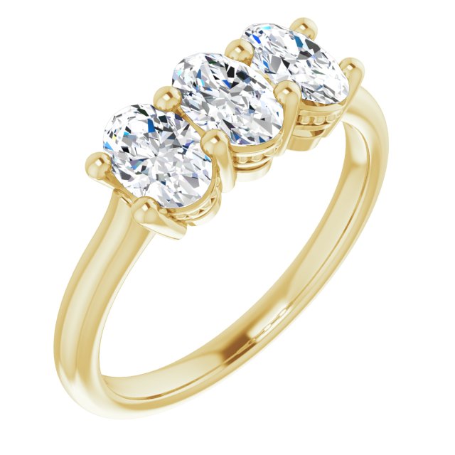 0.63 ct. Oval Cut Diamond 3 Stone Milgrain Accent Wedding Band-in 14K/18K White, Yellow, Rose Gold and Platinum - Christmas Jewelry Gift -VIRABYANI