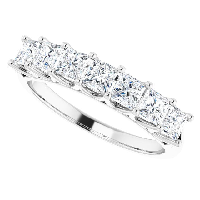 1.26 ct. Princess Cut Diamond Wedding Band 7 Stone Ring-VIRABYANI