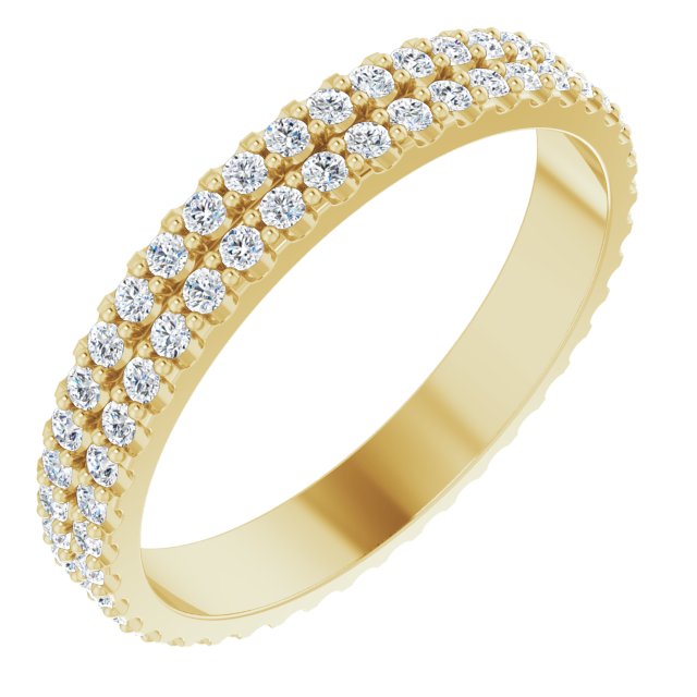 0.84 ct. Round Diamond Double Row Eternity Band-VIRABYANI