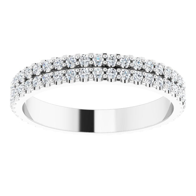 0.84 ct. Round Diamond Double Row Eternity Band-VIRABYANI