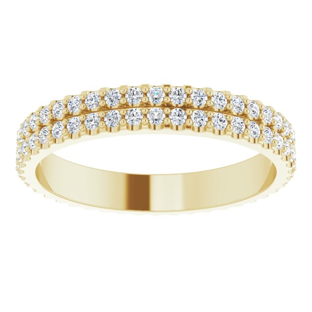 0.84 ct. Round Diamond Double Row Eternity Band-VIRABYANI