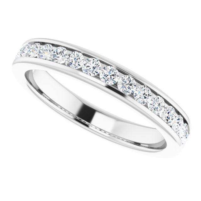 0.50 ct. Round Cut Diamond Wedding Band Channel Set Anniversary Ring-VIRABYANI