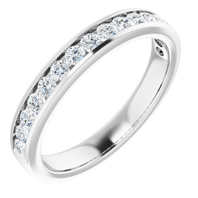 0.50 ct. Round Cut Diamond Channel Set Wedding Band-in 14K/18K White, Yellow, Rose Gold and Platinum - Christmas Jewelry Gift -VIRABYANI
