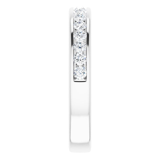 0.50 ct. Round Cut Diamond Wedding Band Channel Set Anniversary Ring-VIRABYANI