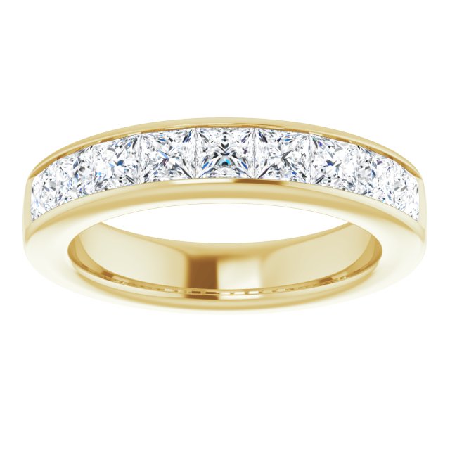 1.62 ct. Princess Cut Diamond Wedding Band-in 14K/18K White, Yellow, Rose Gold and Platinum - Christmas Jewelry Gift -VIRABYANI