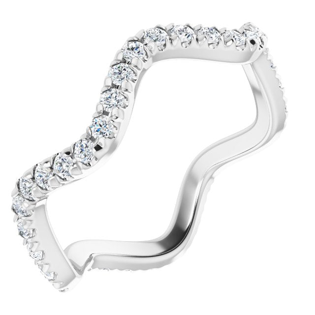 0.61 ct. Round Diamond Curvy Stackable Eternity Band-VIRABYANI