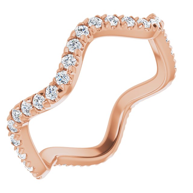 0.61 ct. Round Diamond Curvy Stackable Eternity Band-VIRABYANI