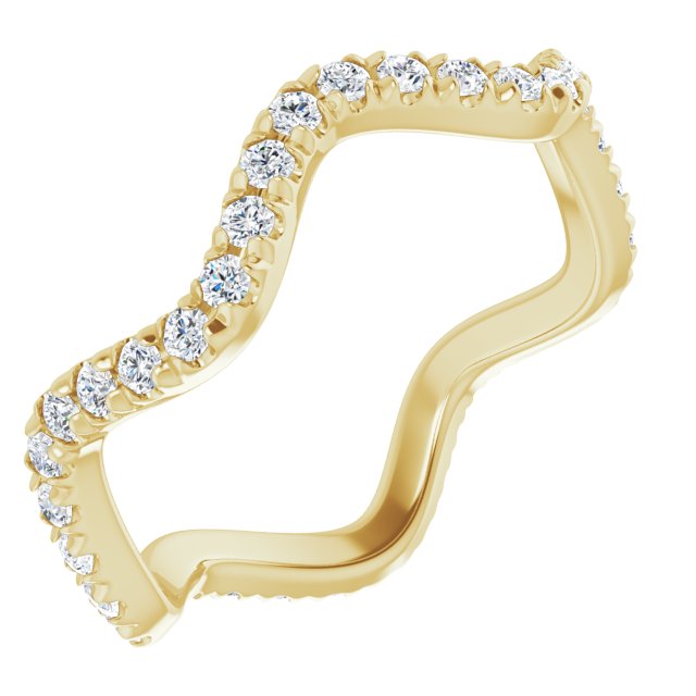 0.61 ct. Round Diamond Curvy Stackable Eternity Band-VIRABYANI