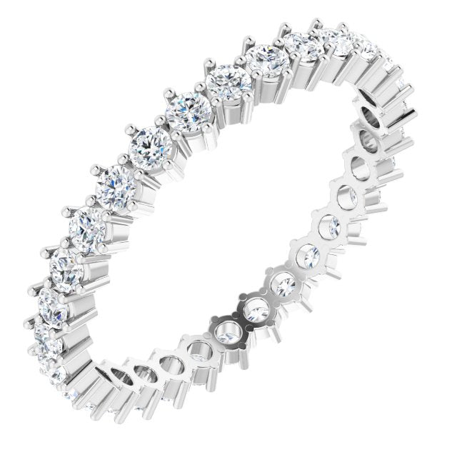 0.84 ct. Shared Prong Set Round Diamond Eternity Band-VIRABYANI