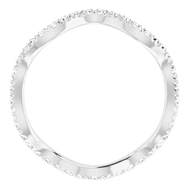 0.61 ct. Round Diamond Curvy Stackable Eternity Band-in 14K/18K White, Yellow, Rose Gold and Platinum - Christmas Jewelry Gift -VIRABYANI