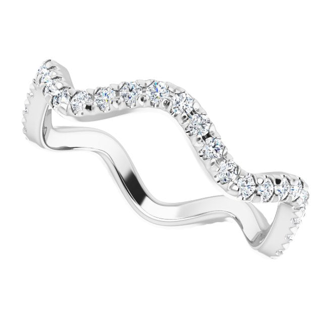 0.61 ct. Round Diamond Curvy Stackable Eternity Band-VIRABYANI