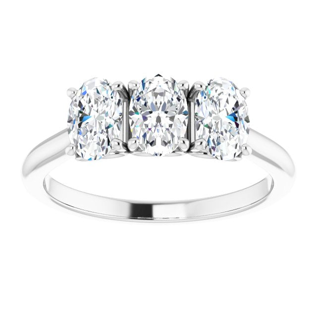 0.63 ct. Oval Cut Diamond 3 Stone Wedding Band-VIRABYANI