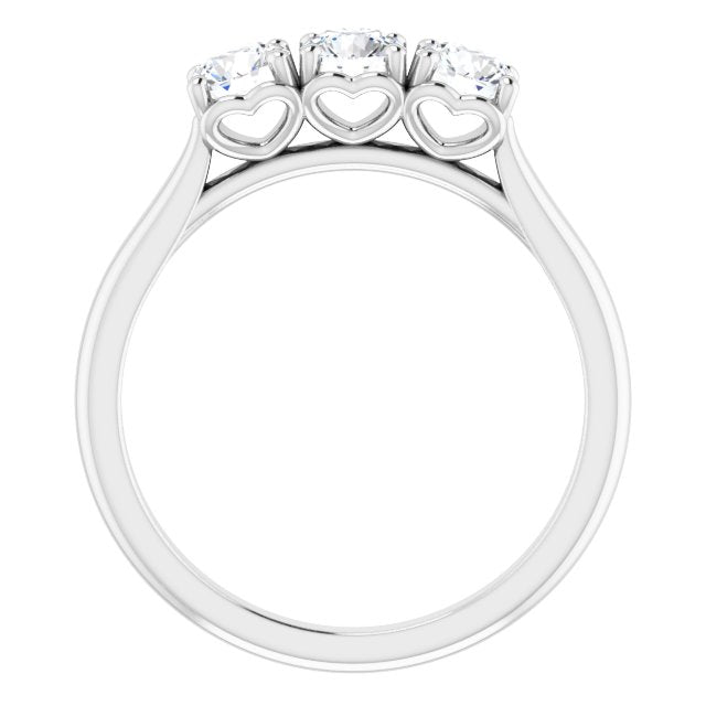 0.75 ct. Prong Set Round Cut Diamond 3 Stone Wedding Band-in 14K/18K White, Yellow, Rose Gold and Platinum - Christmas Jewelry Gift -VIRABYANI