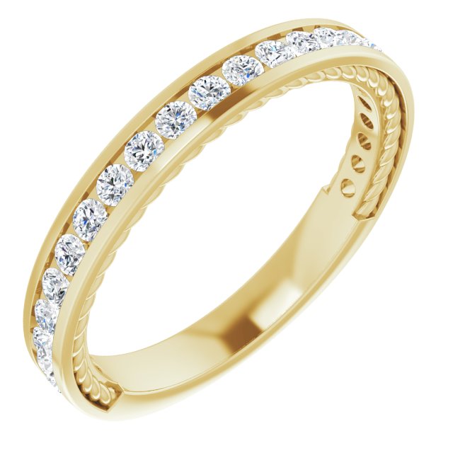 0.50 ct. Round Cut Diamond Wedding Band Channel Set Anniversary Ring-VIRABYANI