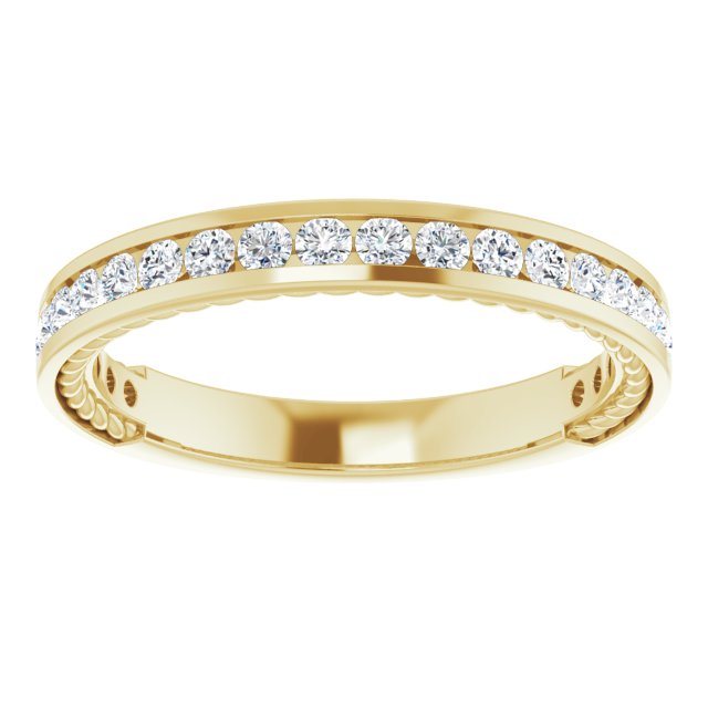 0.50 ct. Round Cut Diamond Wedding Band Channel Set Anniversary Ring-VIRABYANI