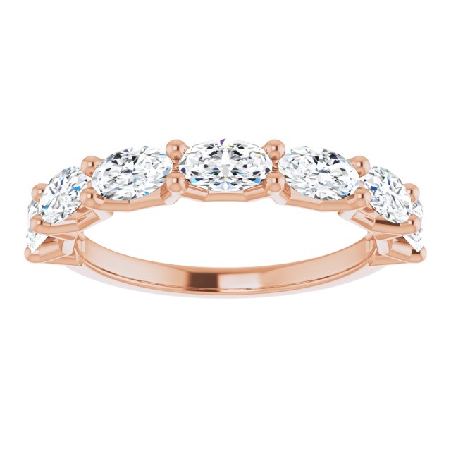 1.47 ct. Oval Cut Diamond Wedding Band 7 Stone Anniversary Ring-VIRABYANI