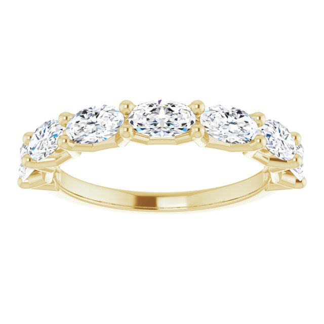 1.47 ct. Oval Cut Diamond Wedding Band 7 Stone Anniversary Ring-VIRABYANI