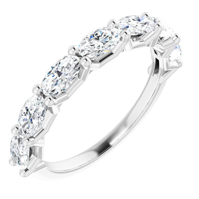 1.47 ct. Oval Cut Diamond Wedding Band 7 Stone Anniversary Ring-VIRABYANI