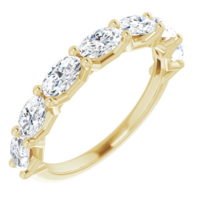 1.47 ct. Oval Cut Diamond Wedding Band 7 Stone Anniversary Ring-VIRABYANI