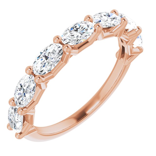 1.47 ct. Oval Cut Diamond Wedding Band 7 Stone Anniversary Ring-VIRABYANI