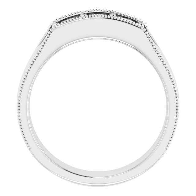 0.78 ctw Round Diamond Milgrain Accent Men's Ring-in 14K/18K White, Yellow, Rose Gold and Platinum - Christmas Jewelry Gift -VIRABYANI