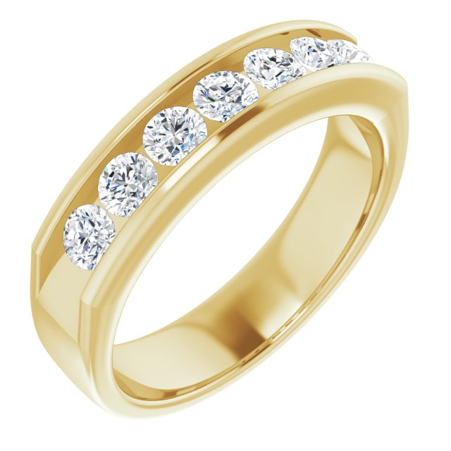 1.20 ctw Round Diamond Men's Ring | Diamond Men's Wedding Ring-in 14K/18K White, Yellow, Rose Gold and Platinum - Christmas Jewelry Gift -VIRABYANI