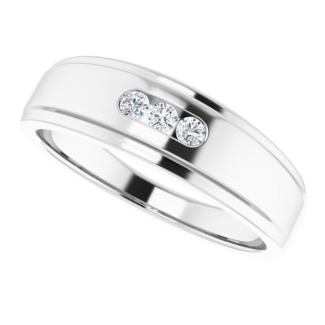 3 Stone Men's Diamond Ring-VIRABYANI