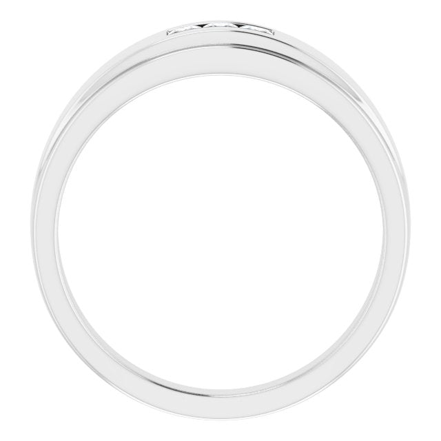 0.24 ctw Channel Set Princess Cut Diamond Men's Ring-VIRABYANI