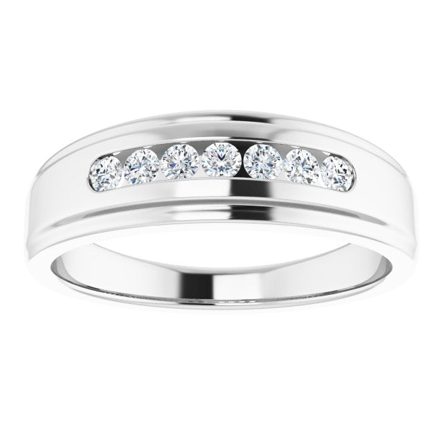 0.20 ctw Channel Set Round Diamond Men's Ring-VIRABYANI