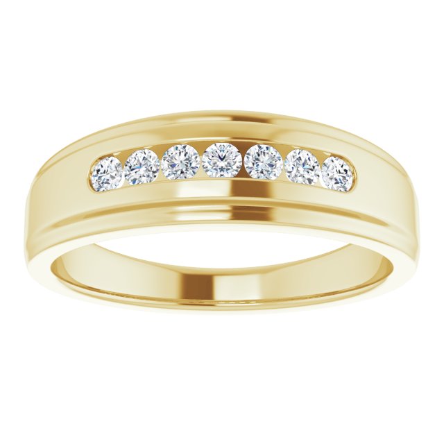 0.20 ctw Channel Set Round Diamond Men's Ring-in 14K/18K White, Yellow, Rose Gold and Platinum - Christmas Jewelry Gift -VIRABYANI