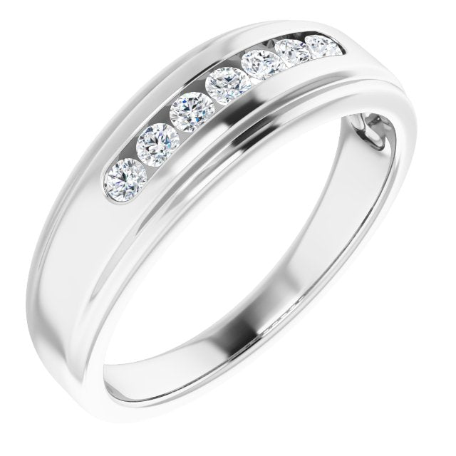 0.20 ctw Channel Set Round Diamond Men's Ring-VIRABYANI