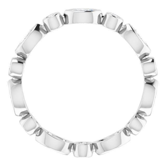 0.64 ct. Bezel Set Marquise & Round Diamond Eternity Band-in 14K/18K White, Yellow, Rose Gold and Platinum - Christmas Jewelry Gift -VIRABYANI