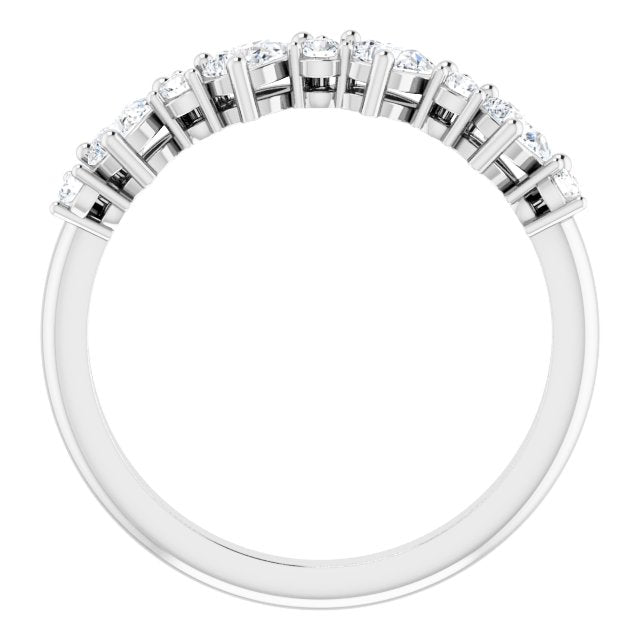0.96 ct. Pear Cut Diamond And Round Diamond Wedding Band-VIRABYANI