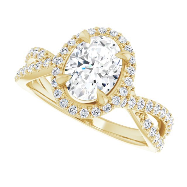 Oval Cut Diamond Halo Engagement Ring-VIRABYANI