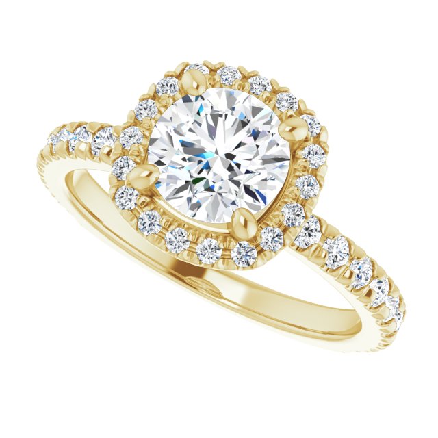 Round Diamond Halo Engagement Ring-VIRABYANI