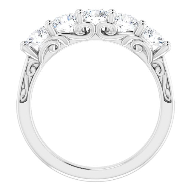 1.20 ct. Round Cut Diamond Wedding Band 5 Stone Anniversary Ring-VIRABYANI