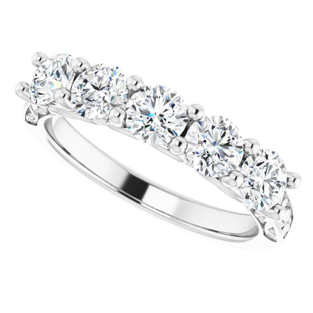 1.20 ct. Round Cut Diamond Wedding Band 5 Stone Anniversary Ring-VIRABYANI