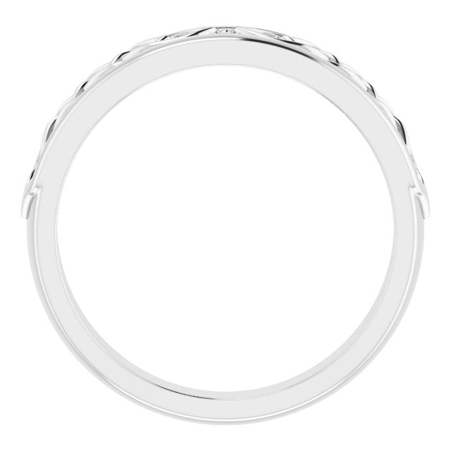 Art Deco Style Round Cut Diamond Wedding Band-VIRABYANI