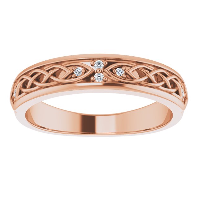 Art Deco Style Round Cut Diamond Wedding Band-VIRABYANI