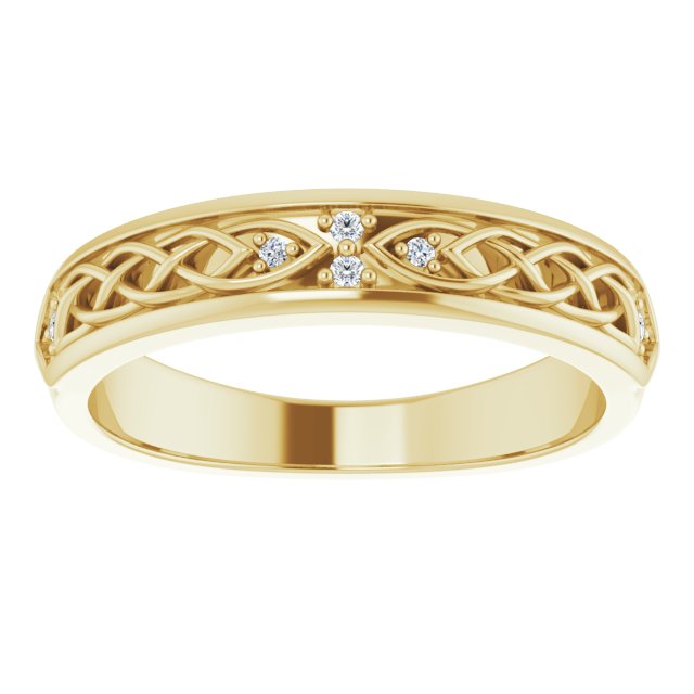 Art Deco Style Round Cut Diamond Wedding Band-VIRABYANI