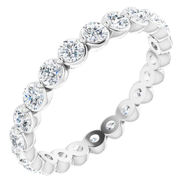 1.32 ct. Round Diamond Eternity Band Delicate Diamond Ring-VIRABYANI