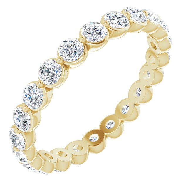 1.32 ct. Round Diamond Eternity Band Delicate Diamond Ring-VIRABYANI