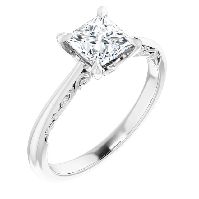 Norah Princess Diamond Solitaire Engagement Ring-VIRABYANI