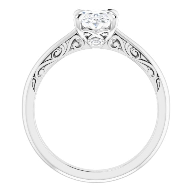 Norah Oval Diamond Solitaire Engagement Ring-VIRABYANI