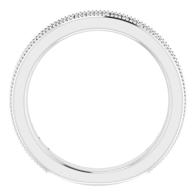 0.75 ct. Round Cut Diamond Milgrain Accent Wedding Band-VIRABYANI