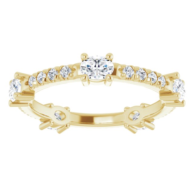 1.20 ct. Oval & Round Diamond Eternity Band-in 14K/18K White, Yellow, Rose Gold and Platinum - Christmas Jewelry Gift -VIRABYANI